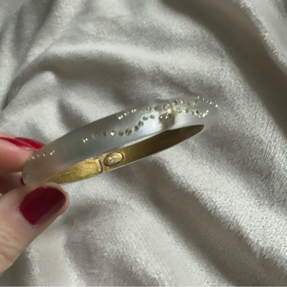 Alexis Bittar Confetti Crystal Lucite Hinge Bracelet